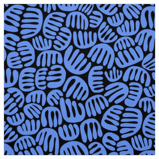 Abstract Shapes 301122 - Baby Blue on Black Fabric