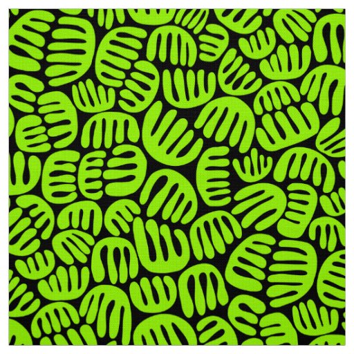 Abstract Shapes 301122 - Chartreuse on Black Fabric