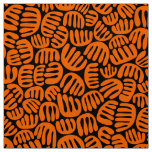 Abstract Shapes 301122 - Orange on Black Fabric