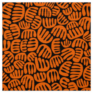 Abstract Shapes 301122 - Orange on Black Fabric