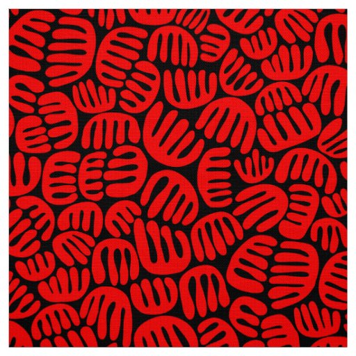 Abstract Shapes 301122 - Red on Black Fabric
