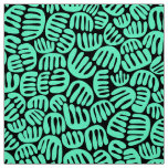 Abstract Shapes 301122 - Turquoise on Black Fabric