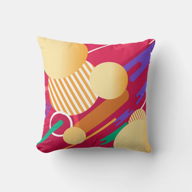 Abstract Shapes and Colors Throw Pillow (Front)