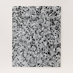 Abstract Shapes and Faces Illustration Difficult  Jigsaw Puzzle