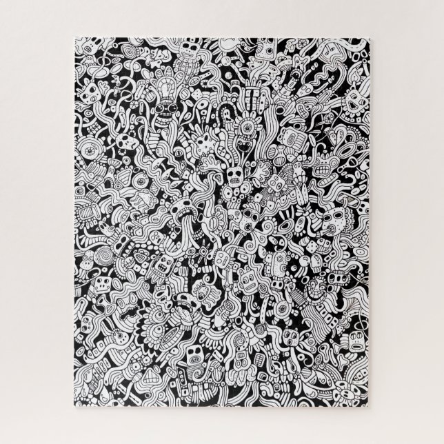 Abstract Shapes and Faces Illustration Difficult  Jigsaw Puzzle (Vertical)