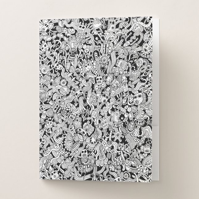 Abstract Shapes and Faces Illustration  Pocket Folder (Front)
