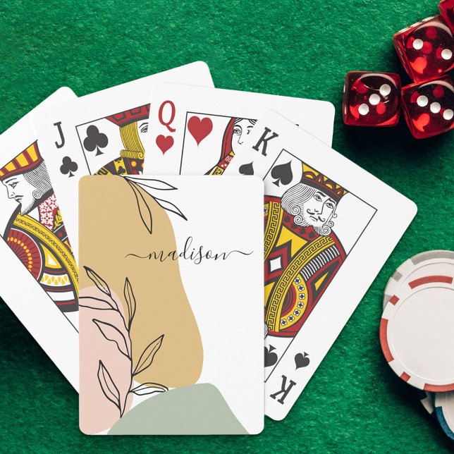 Abstract Shapes and Leaves Personalized Poker Cards (Creator Uploaded)