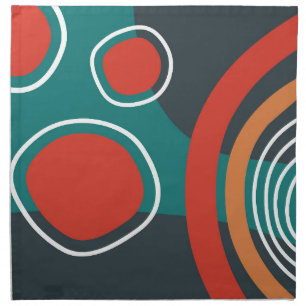 Abstract shapes boho rainbow sun cloth napkin