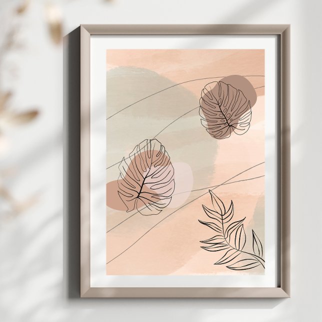 Abstract Shapes Boho Style Foliage Leaf Design Poster (Creator Uploaded)