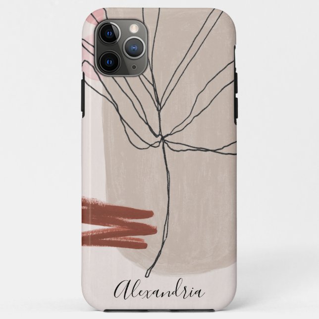 Abstract Shapes Botanical Leaf Case-Mate iPhone Case (Back)