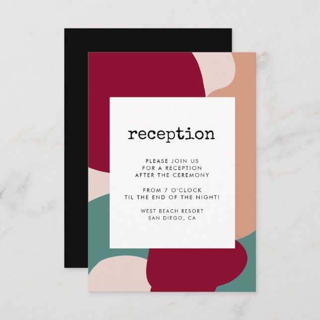Abstract shapes contemporary reception card (Front/Back)