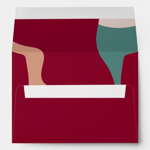 Abstract shapes contemporary wedding envelope