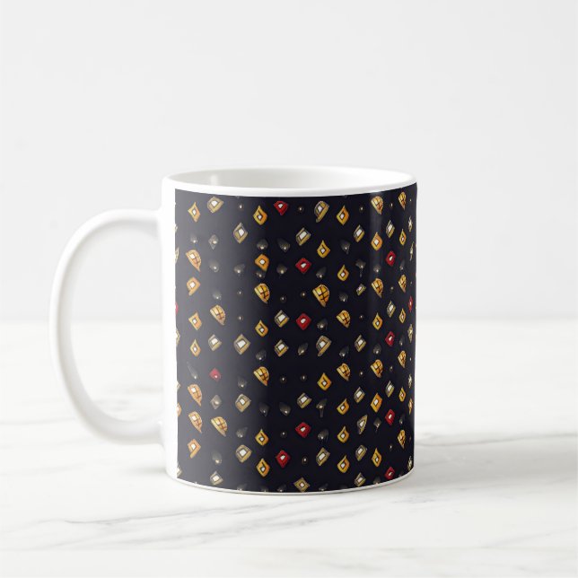 Abstract Shapes Dark Pattern Coffee Mug (Left)