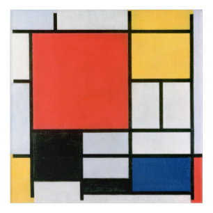 ABSTRACT SHAPES DISTRESSED MONDRIAN ACRYLIC PRINT