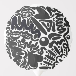 Abstract shapes in black & white balloon