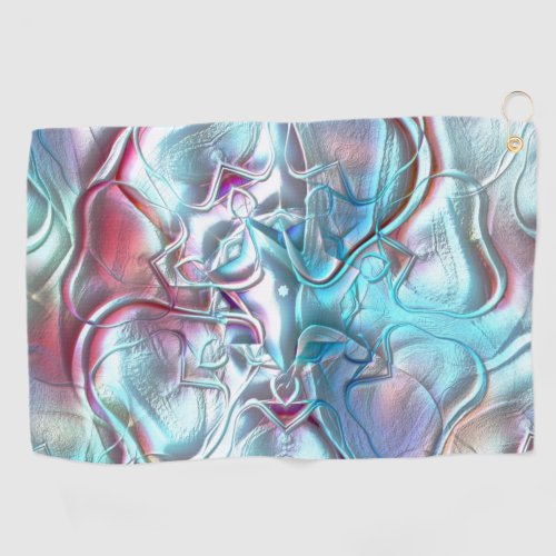 Abstract shapes in glass overlaid on sandy texture golf towel