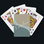Abstract Shapes in Teal Personalized Script Name Poker Cards<br><div class="desc">Abstract Shapes in Teal Personalized Script Name Playing Cards</div>