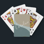 Abstract Shapes in Teal Personalized Script Name Poker Cards<br><div class="desc">Abstract Shapes in Teal Personalized Script Name Playing Cards</div>