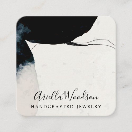 Abstract Shapes Jewelry Designer Chic Square Busin Square Business Card