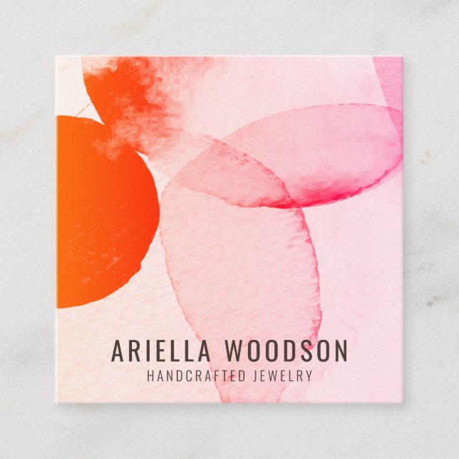 Abstract Shapes Jewelry Designer Chic  Square Business Card (Front)