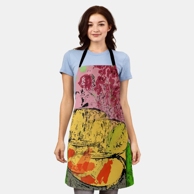 Abstract Shapes, Matisse Style, add text, Apron (Worn)