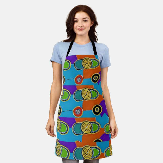 Abstract Shapes, Matisse Style, add text, Apron (Worn)