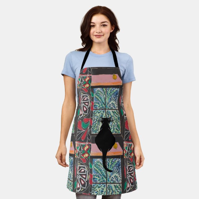 Abstract Shapes, Matisse Style, add text, Apron (Worn)