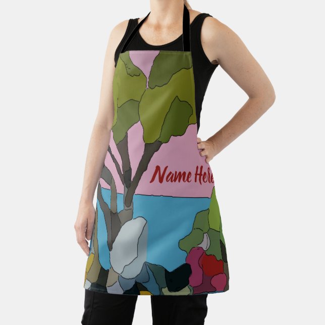 Abstract Shapes, Matisse Style, add text, Apron (Insitu)