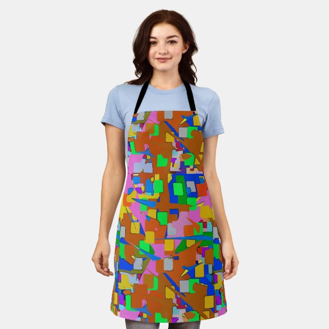 Abstract Shapes, Matisse Style, add text, Apron (Worn)