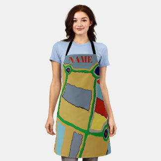 Abstract Shapes, Matisse Style, add text, Apron