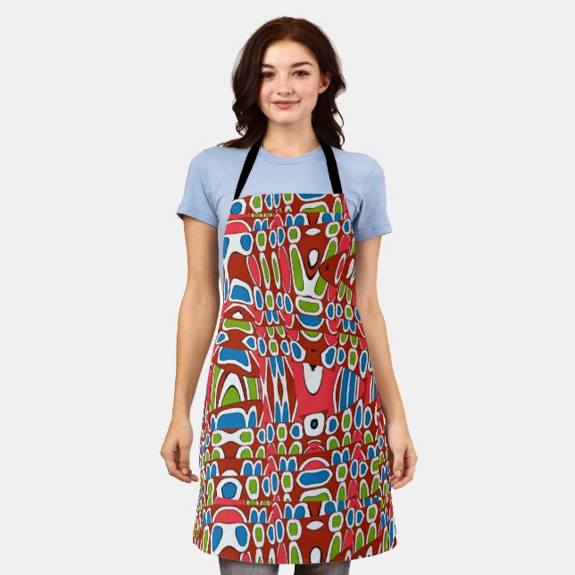 Abstract Shapes, Matisse Style, add text, Apron (Worn)