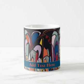 Abstract Shapes, Matisse Style, add text, Coffee M Coffee Mug