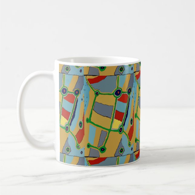 Abstract Shapes, Matisse Style, add text, Coffee Mug (Left)