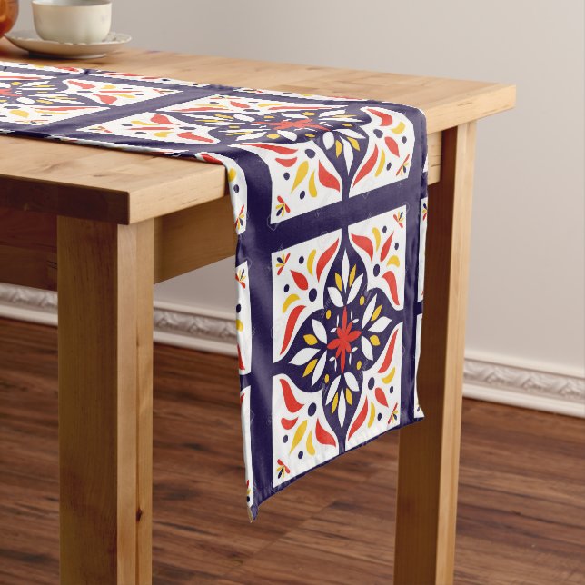 Abstract Shapes, Matisse Style, add text, Short Ta Medium Table Runner (In Situ)