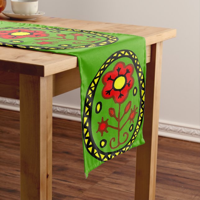 Abstract Shapes, Matisse Style, add text, Short Ta Medium Table Runner (In Situ)