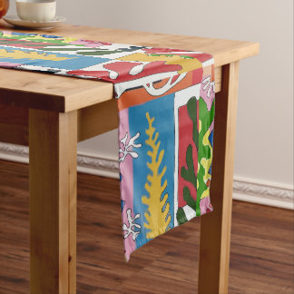 Abstract Shapes, Matisse Style, add text, Short Ta Short Table Runner