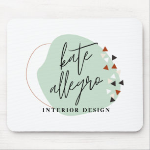 Abstract Shapes Modern Custom Made Company Logo Mouse Pad
