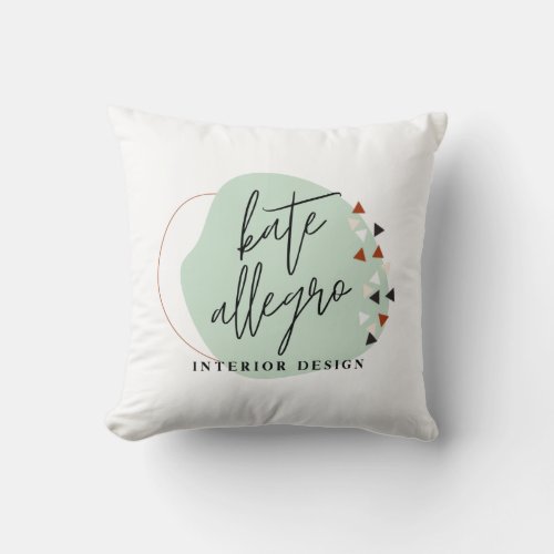 Abstract Shapes Modern Custom Made Company Logo Throw Pillow