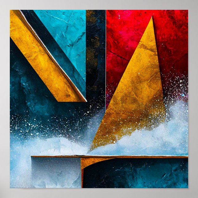 Abstract Shapes 🎨✨ Modern Geometric Energy Poster (Front)