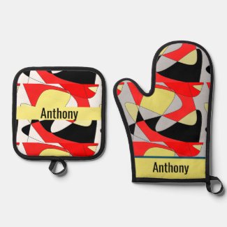 abstract shapes  - name  oven mitt & pot hol