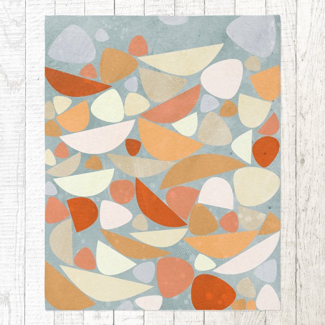 Abstract  Shapes Orange Rug (Orange abstract mid-century indoor or outdoor rug)