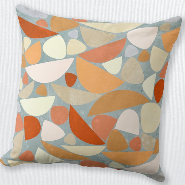 Abstract Shapes Orange Throw Pillow (Orange abstract modern throw pillow)