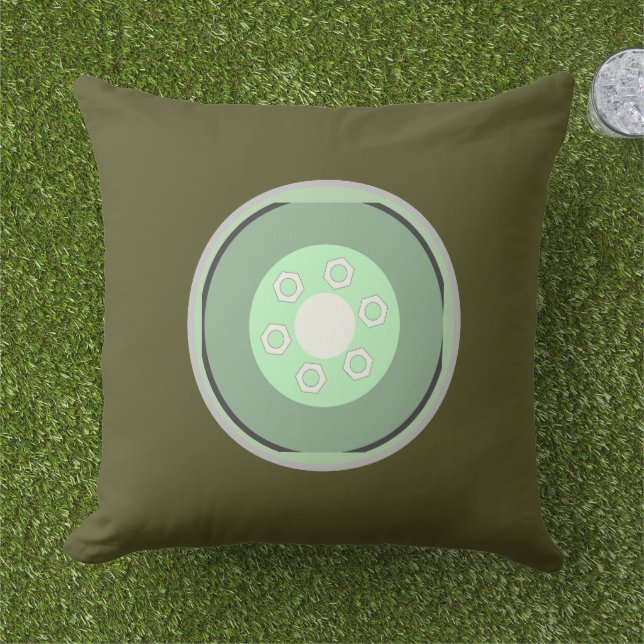 Abstract Shapes Outdoor Pillow (Grass)