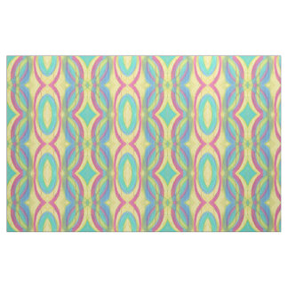 Abstract Shapes Pattern Pink Yellow Green Blue Fabric