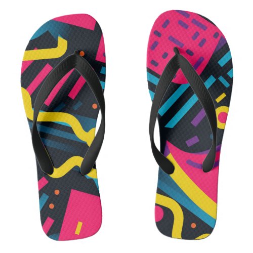 Abstract Shapes Retro Flip Flops