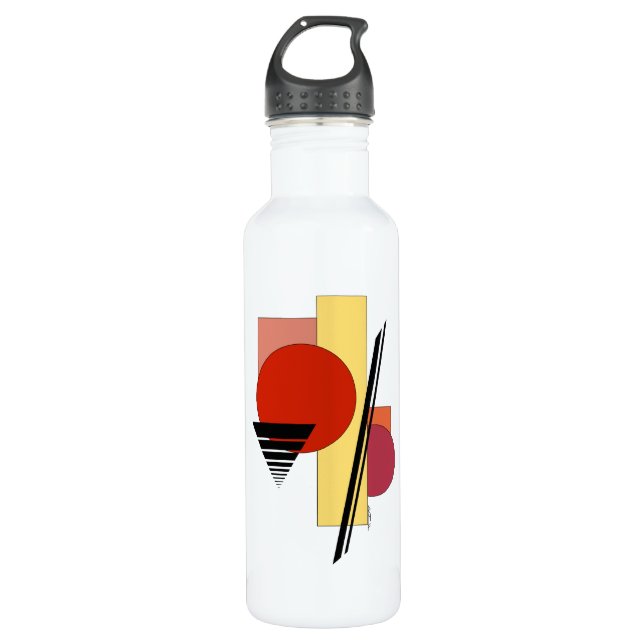 Abstract Shapes Stainless Steel Water Bottle (Front)