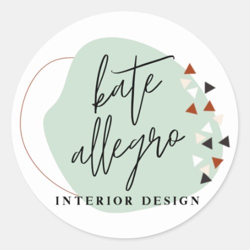 Abstract Shapes  Triangles Custom Company Logo Classic Round Sticker