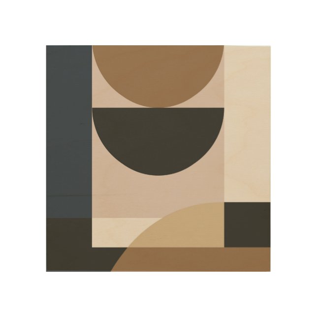 Abstract shapes wood wall art (Front)