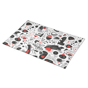 Abstract Shapescape Pattern Cloth Placemat