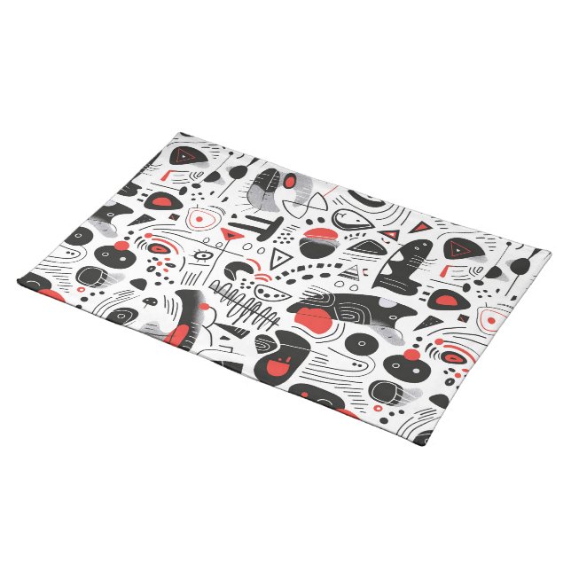 Abstract Shapescape Pattern Cloth Placemat (On Table)